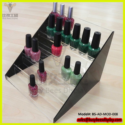 Custom Transparent Design Acrylic Nail polish Stand Holderacrylic Cosmetic Make up Organizer